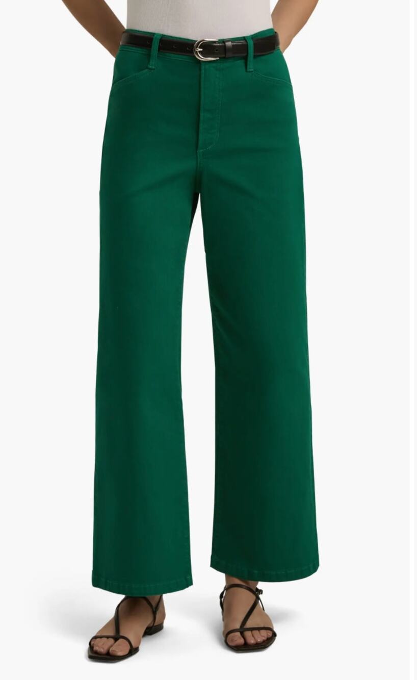 Favorite Daughter The Mischa Super High Waist Wide Leg Jeans Emerald Green 30